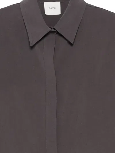 Alysi Dark Grey Relaxed Solid Shirt In Gray