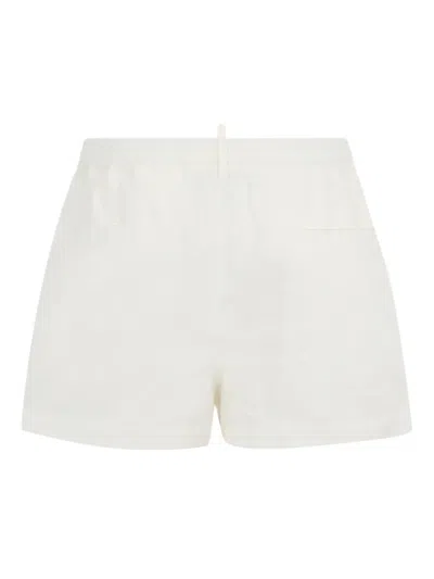 Dsquared2 Pull-on Linen Shorts In Neutral