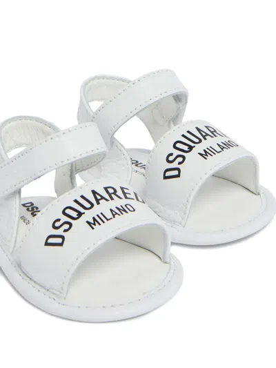 Dsquared2 Logo-strap Sandals In White