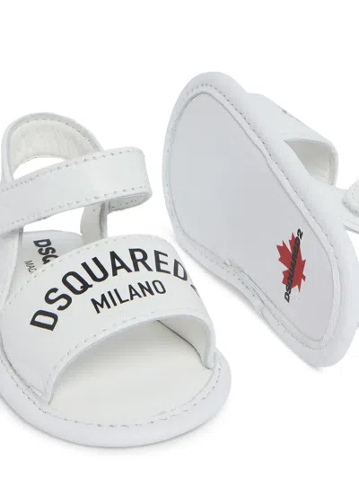 Dsquared2 Logo-strap Sandals In White