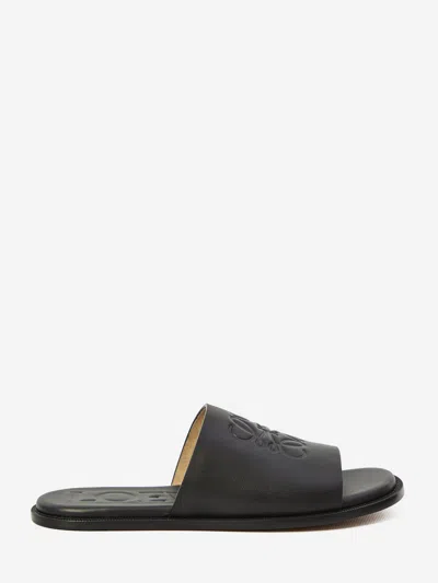 Loewe Flex Anagram Slide Sandals For Men In Black