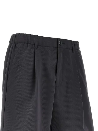 Herno Technical Seersucker Shorts In Blue