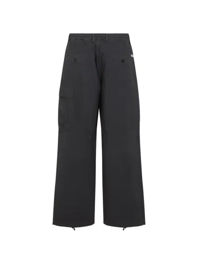 C.p. Company C.p.company Grey Micro-reps Boxy Cotton Cargo Pants In Black