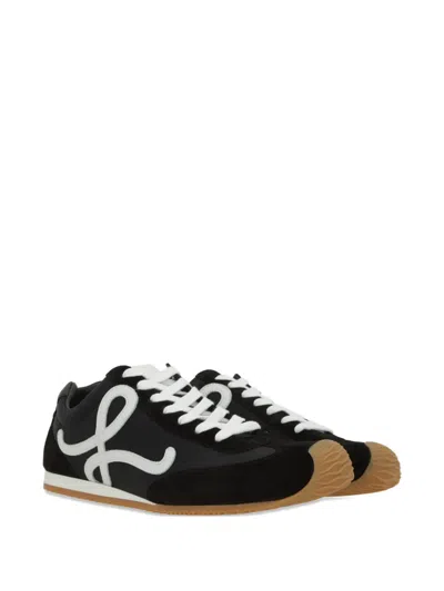 Loewe Womens Blk/white Ballet Runner 2.0 Suede And Woven Low-top Trainers Eur 36 / 3 Uk In Black