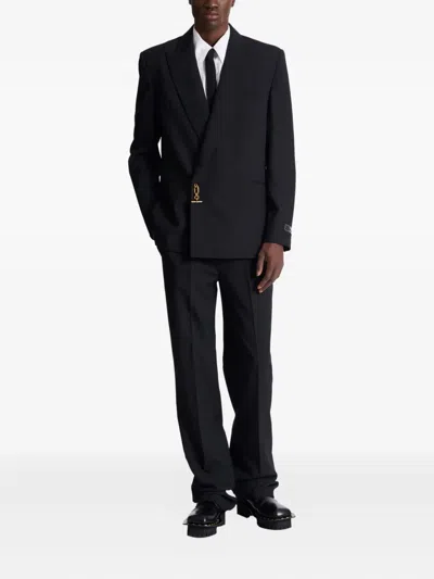 Balmain Notched-lapel Wool Blazer In Blue