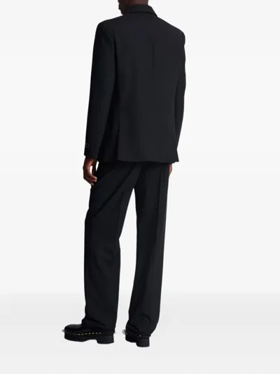 Balmain Notched-lapel Wool Blazer In Blue