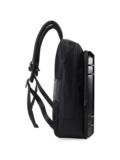 Diesel Embossed-logo Backpack In Black