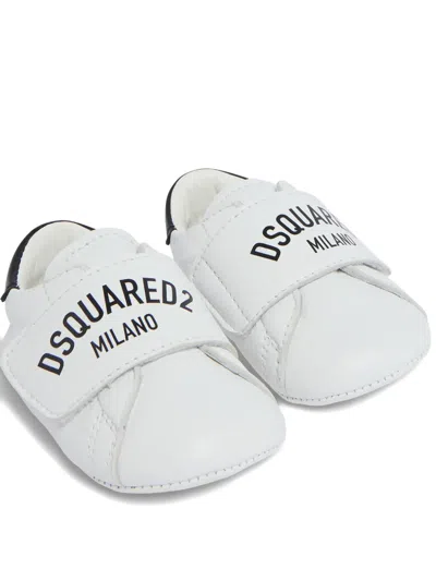 Dsquared2 Touch-strap Sneakers In White