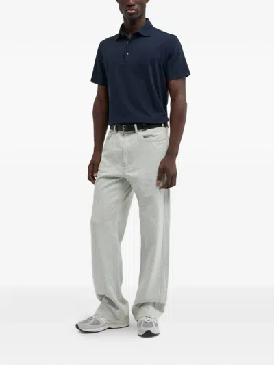 Aspesi Cotton Jersey Polo Shirt In Blue