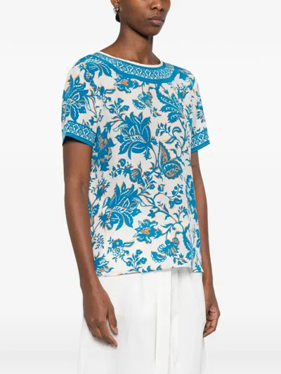 Etro Pattern-printed Short-sleeved Top In Blue