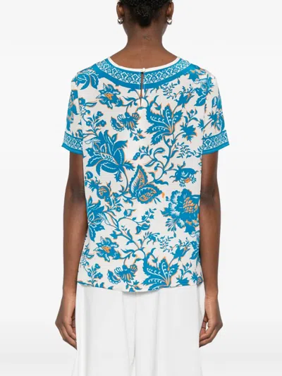 Etro Pattern-printed Short-sleeved Top In Blue