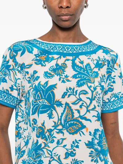 Etro Pattern-printed Short-sleeved Top In Blue