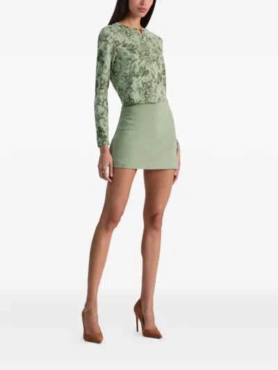 Alice And Olivia Dollie Cardigan Mystic Garden Sage In Green