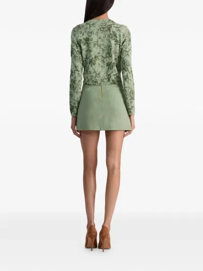 Alice And Olivia Dollie Cardigan Mystic Garden Sage In Green