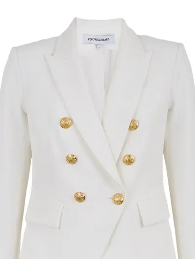 Veronica Beard Miller Buttoned Jacket In White