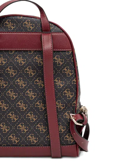 Guess Usa Monogram Zip Backpack In Brown