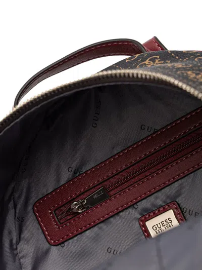 Guess Usa Monogram Zip Backpack In Brown