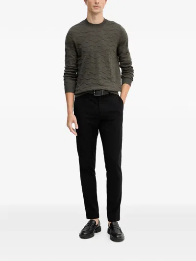Armani Exchange Patterned Crew-neck Sweater In Green