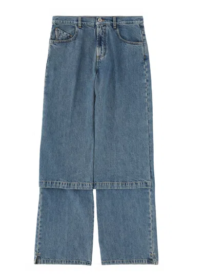 Attico Blue Jeans With Logo Detail On The Pocket And Logo Patch On The Rear In Denim Woman