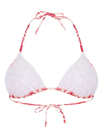 Dsquared2 Rebel Hibiscus Triangle Bikinis In White