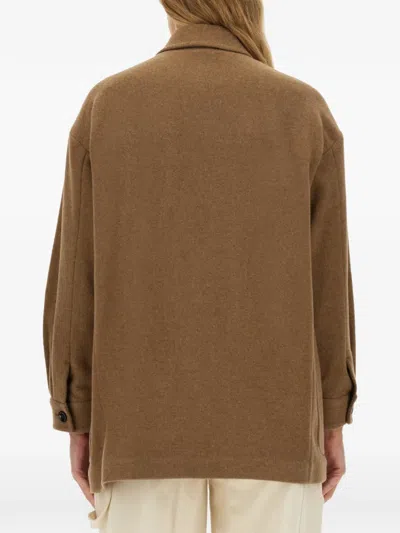 Max Mara Eligio Patch-pocket Coat In Brown