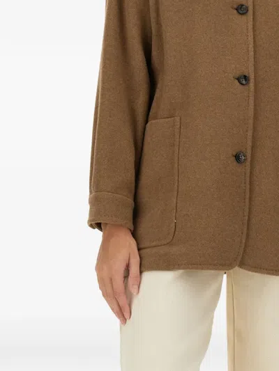 Max Mara Eligio Patch-pocket Coat In Brown
