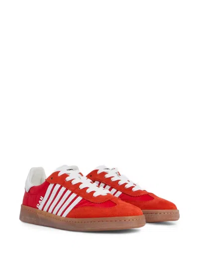 Dsquared2 Stripes Boxer Trainers In Red