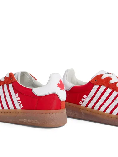 Dsquared2 Stripes Boxer Trainers In Red