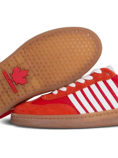 Dsquared2 Stripes Boxer Trainers In Red