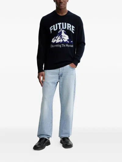 From Future Mountain-graphic Sweater In Blue