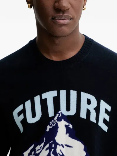 From Future Mountain-graphic Sweater In Blue
