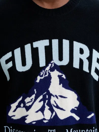 From Future Mountain-graphic Sweater In Blue
