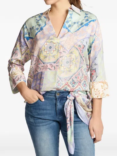 Elena Miro' Patchwork Patterned Shirt In Multi