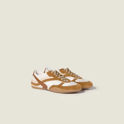 Miu Miu Gymnasium Sneakers In Technical Fabric And Suede In Brown