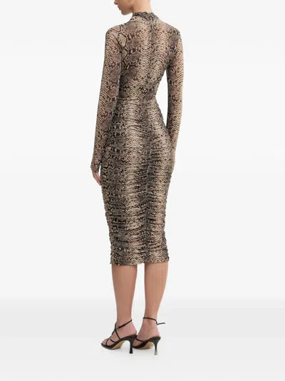 Bardot Aliyah Printed Midi Dress In Brown