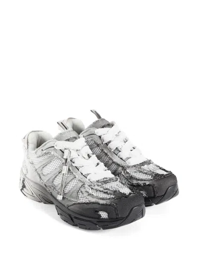 44 Label Group Dragger Distressed Sneakers In Gray