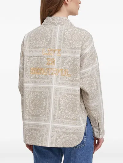 Mos Mosh Patterned Shirt In Gray