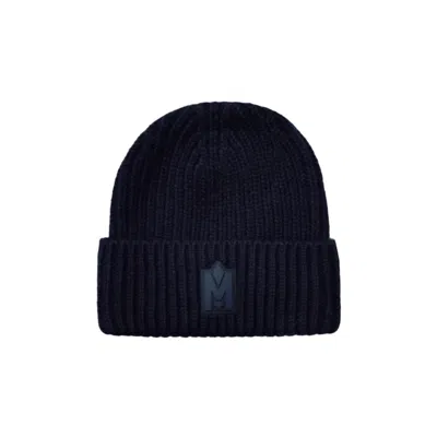 Mackage Jude Colorblock Wool Blend Rib Beanie In Black