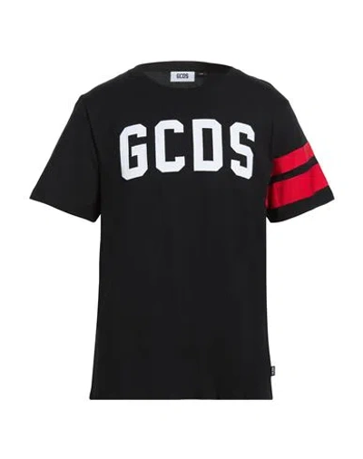 Gcds Man T-shirt Z0mlqc106j101 999r Regular Loose Ss T-shirt Black Red In Black