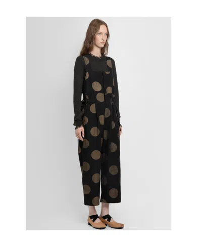 Uma Wang Black Patterned Jumpsuit In Black