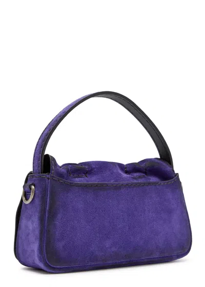 Acne Studios Multipocket Micro Distressed Suede Top Handle Bag In Multi