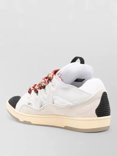 Lanvin Low Top Sneakers Pull Tab Rubber Sole In White