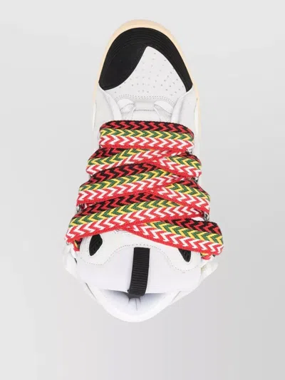 Lanvin Low Top Sneakers Pull Tab Rubber Sole In White