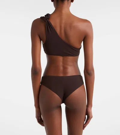 Brunello Cucinelli Embellished Bikini Bottoms In Brown