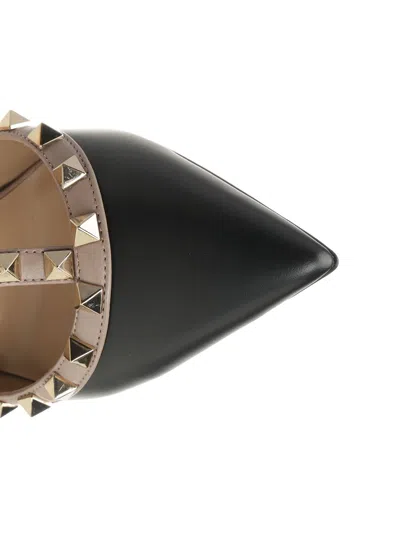 Valentino Garavani Rockstud Caged Ankle Strap Pump In Black