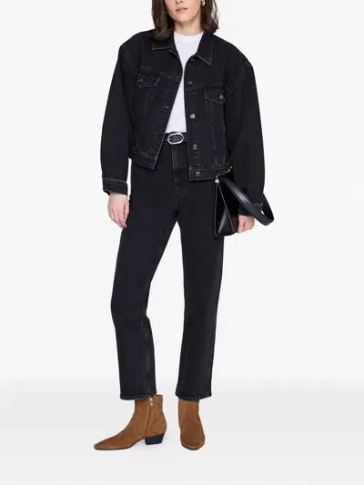 Anine Bing Belt-loop Jeans In Black