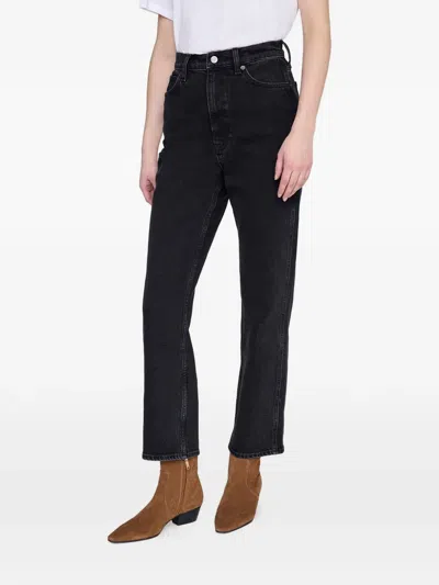 Anine Bing Belt-loop Jeans In Black