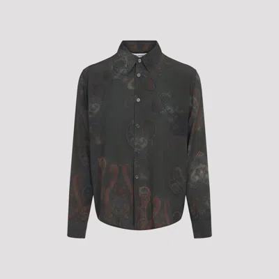 Our Legacy Casual Long Sleeve Shirt Paisley Pattern In Green