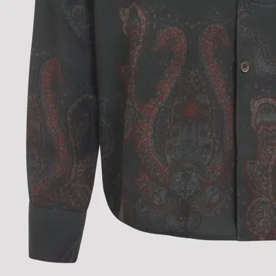 Our Legacy Casual Long Sleeve Shirt Paisley Pattern In Green