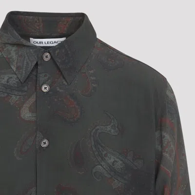 Our Legacy Casual Long Sleeve Shirt Paisley Pattern In Green